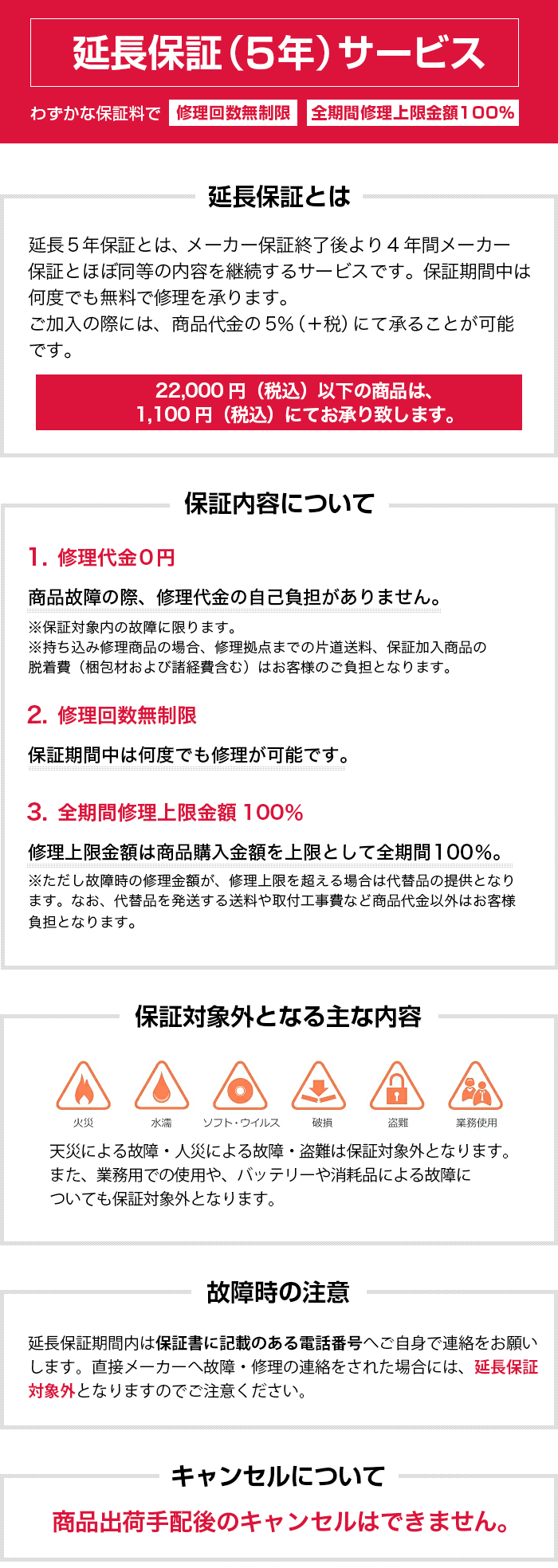 延長保証について