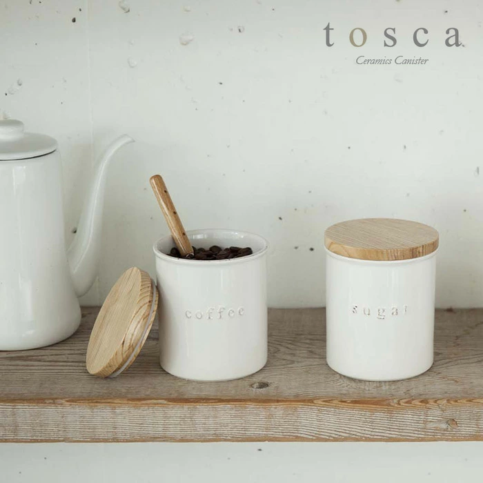 【山崎実業】tosca 陶器キャニスター コーヒー トスカ//【メーカー直送：2～4営業日での発送】