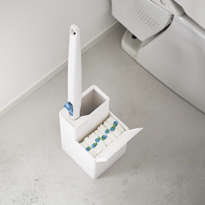 tower 替えブラシ収納付き流せるトイレブラシスタンド